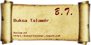 Buksa Talamér névjegykártya